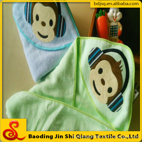 Customized Embroidery Logo 100% Cotton Baby Hooded Towel, Baby Bath Towel